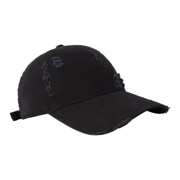 FREE RABBITⅡ Korean Style Vintage Washable Ripped Soft Top For A Smaller Face Baseball Caps Unisex-7