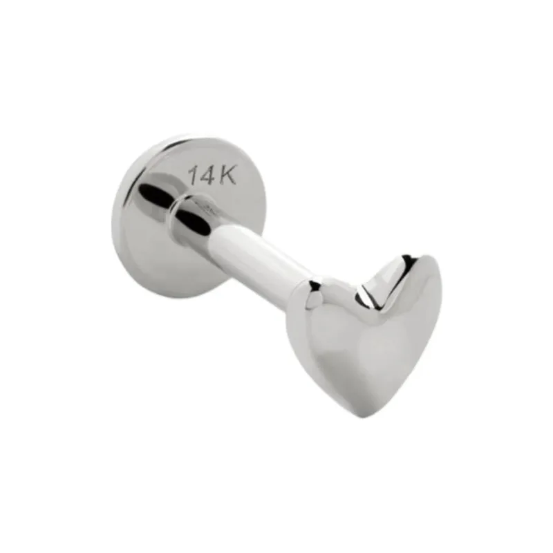Monica Vinader 14kt White Gold Heart Single Earring-1