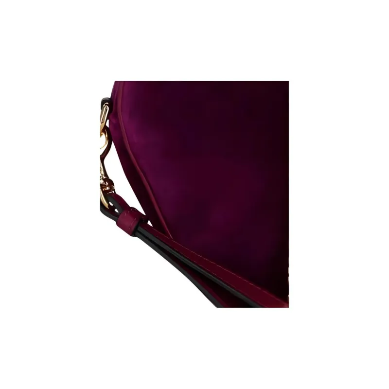 MOSCHINO Velvet Heart-Shaped Bag Clutch Women's Violet-4