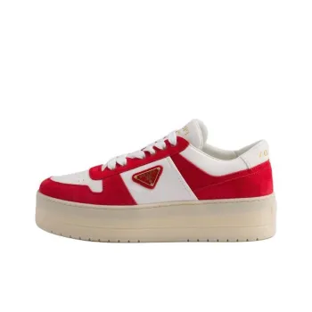 PRADA Downtown Low Top Skateboard Shoes Women's Red White