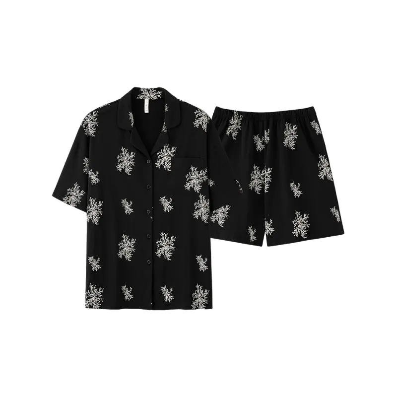 XIAFENYAN Pajama Set Women's Black-0