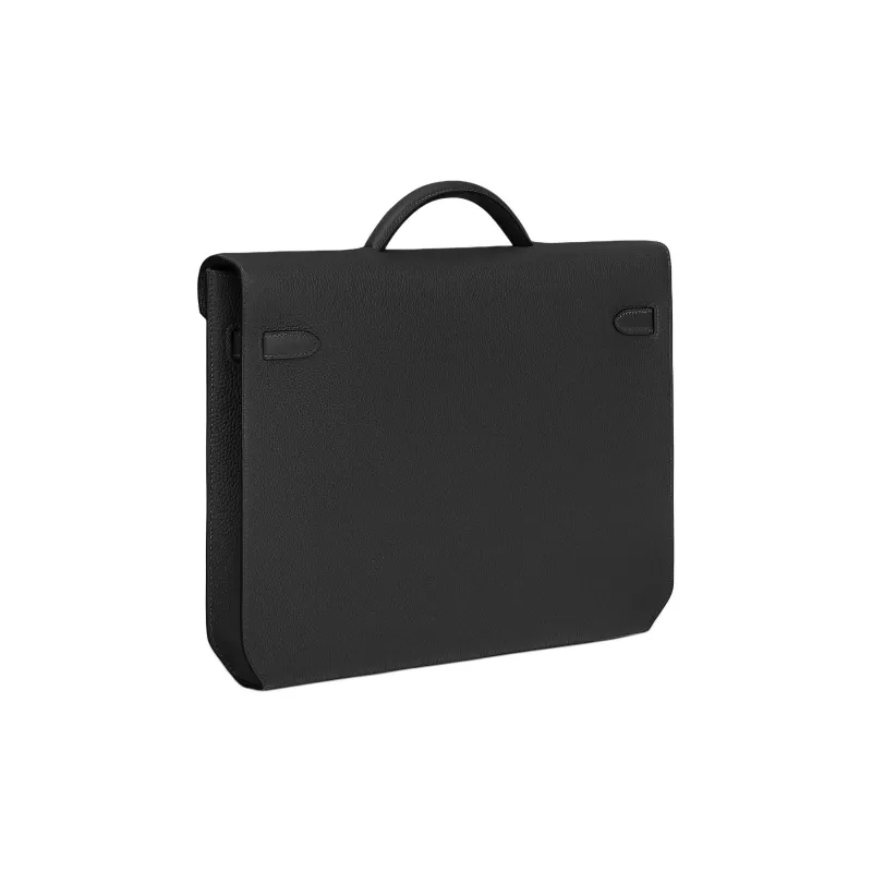 HERMES Kelly Depeches Togo Calfskin Briefcases Handbags Men's 89 Noir Black-2