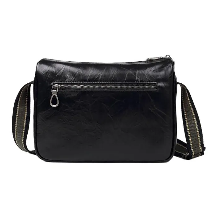 VIHUS Cow Leather Shoulder Bag Regular Men's Black-4