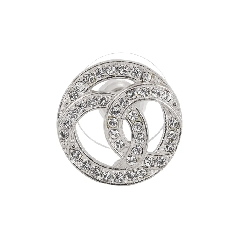 CHANEL Round Cc Crystal Earrings-1
