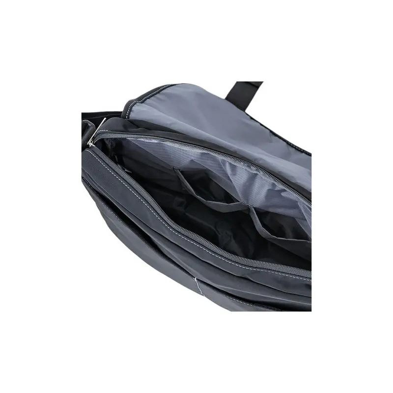 Anello Polyester Messenger Bag Crossbody Bag Shoulder Bag Unisex Black-3