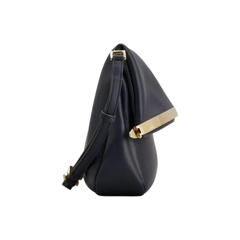 TOD'S Calfskin Shoulder Bag Trumpets Women's Blue-2