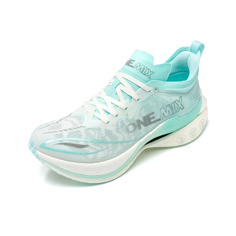 ONEMIX Cushioned Slip Resistant Abrasion Resistant Low Top Carbon Plate Casual Running Shoes Unisex Floating Green-1