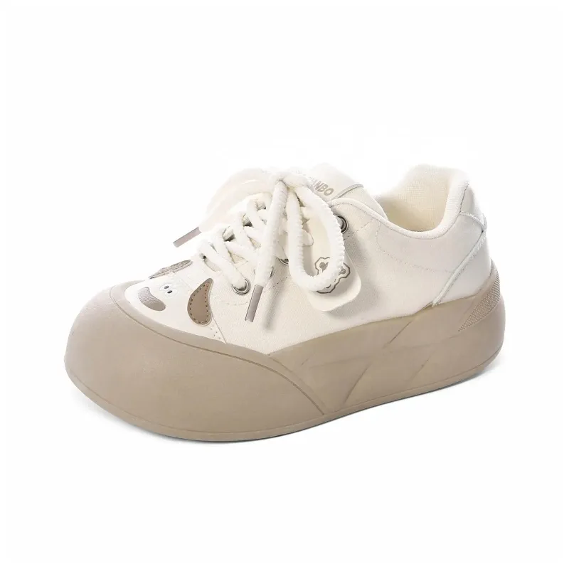 UNIITY Skateboard Shoes Women's Low Top Beige/Milk Tea-7