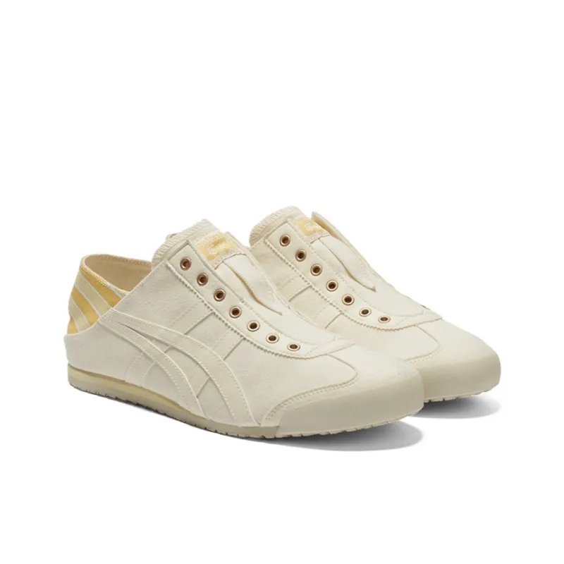 Onitsuka Tiger MEXICO 66 Slip Resistant, Breathable, Lightweight Low Top Casual Shoes Unisex Light Yellow-2