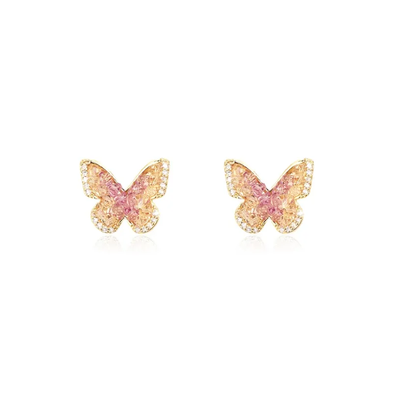 SHEEHHYY Faux Crystal Stud Earrings Unisex-1