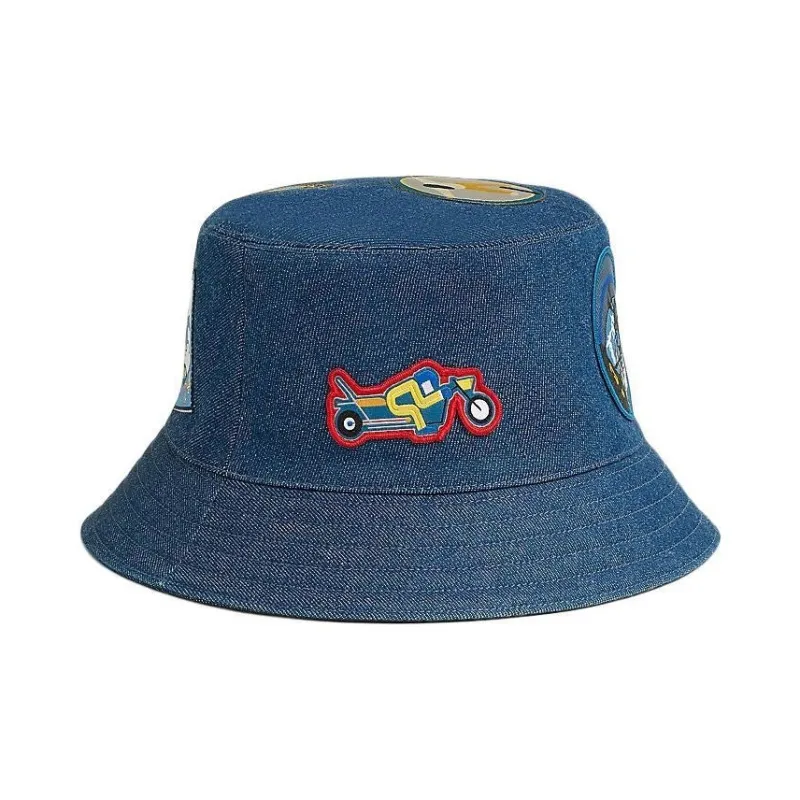 HERMES Silk, Cotton Bucket Hats Men's Blue-1