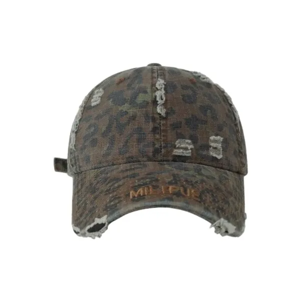 FREE RABBITⅡ Korean Style Vintage Washable Ripped Soft Top For A Smaller Face Baseball Caps Unisex-0