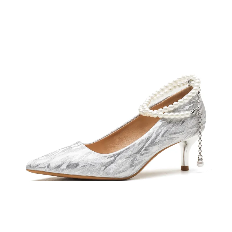 KATHRYN WILSON Slim Heel High Heels Women's Silver-0