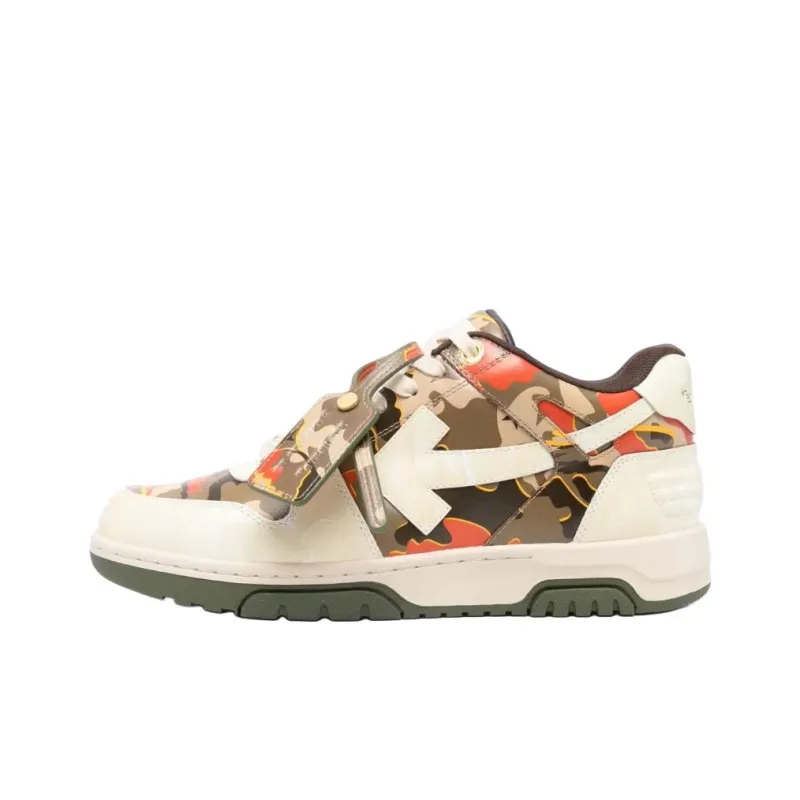 OFF WHITE Out Of Office Ooo Low Tops Beige Camo-0