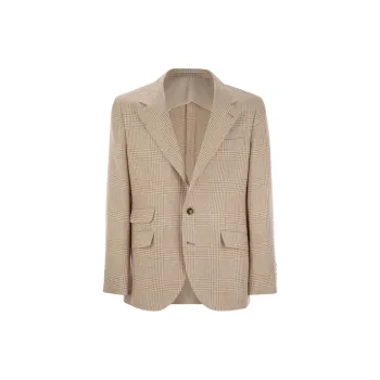 Brunello Cucinelli Single Breasted Checked Blazer