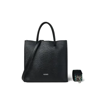 KAISER Cow Split Leather Handbag Regular Women's Black