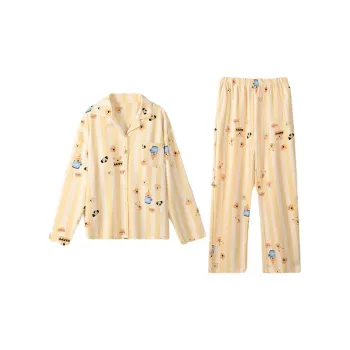 ZAO FU NIAO Pajama Set Women's Cheese Yellow