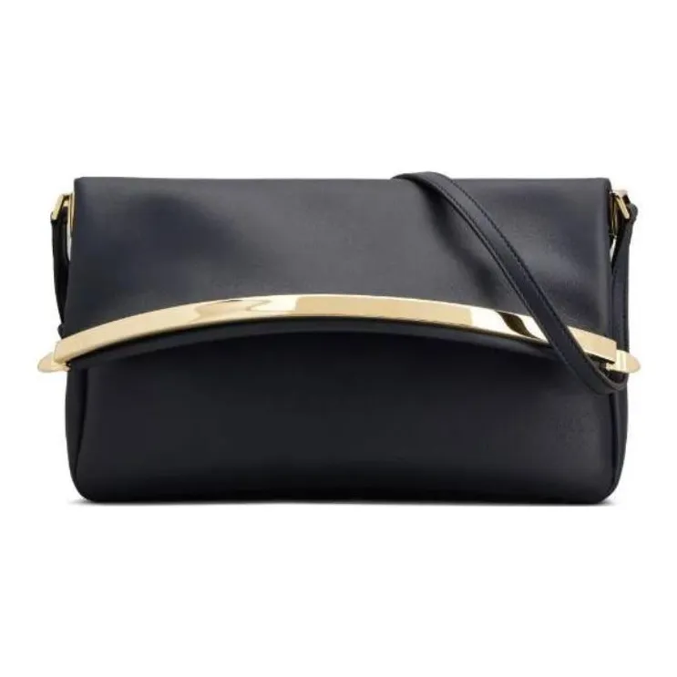 TOD'S Calfskin Shoulder Bag Trumpets Women's Blue-0