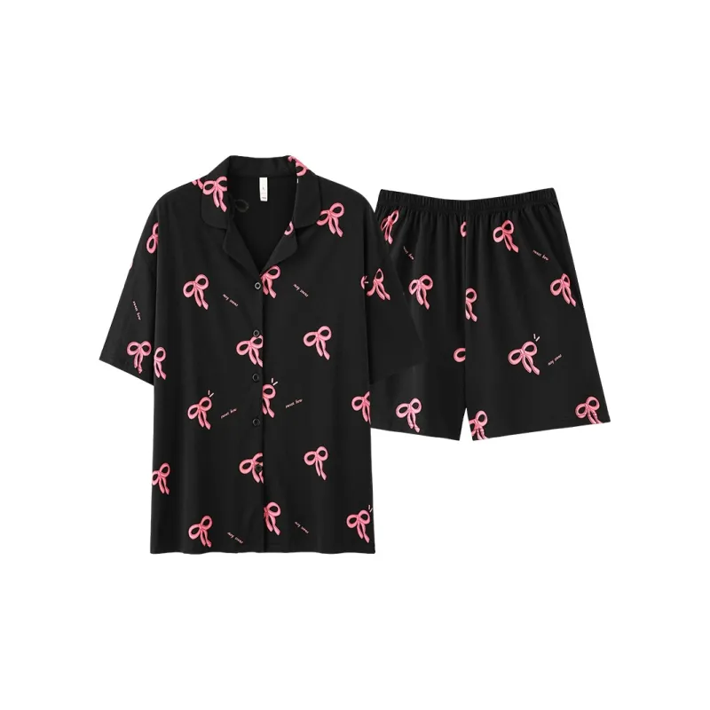 XIAFENYAN Pajama Set Women's Black-0