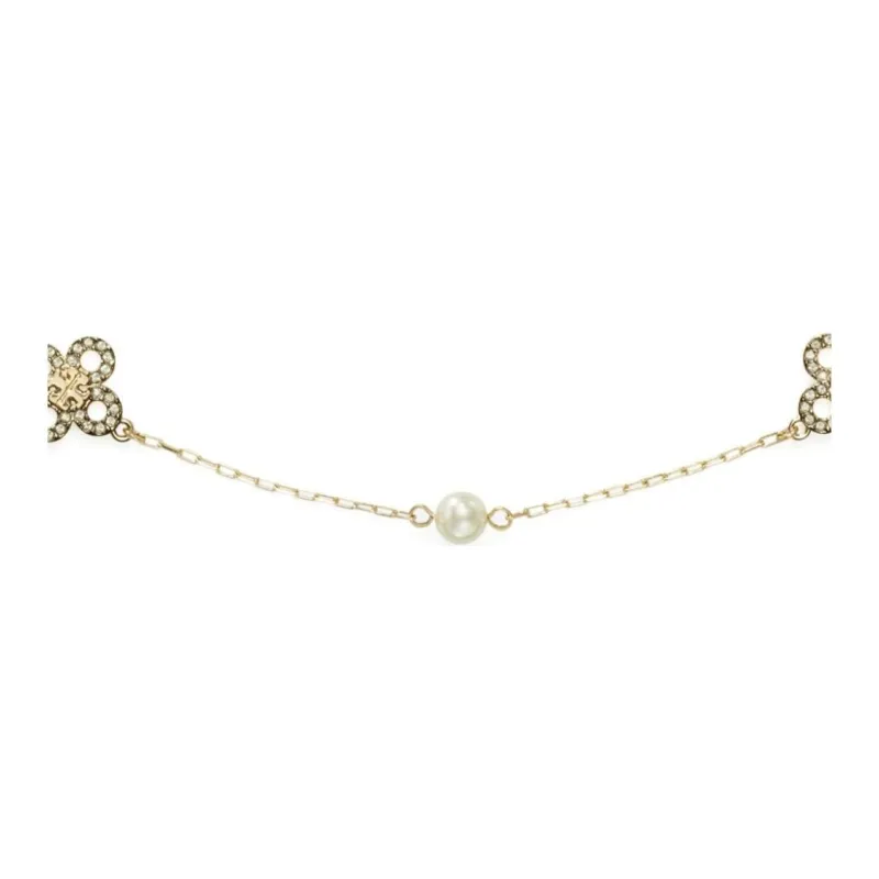 TORY BURCH Logo Plaque Chained Necklace-3