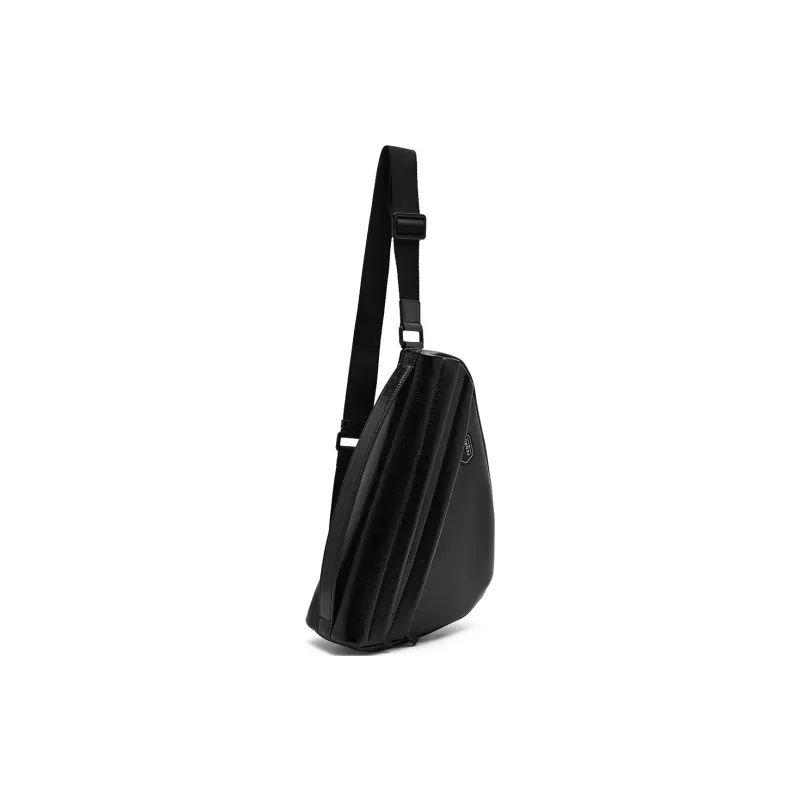 PEDRO PU Triangle Bag, Crossbody Bag, Shoulder Bag Small Size Men's Black/Olive Green-1