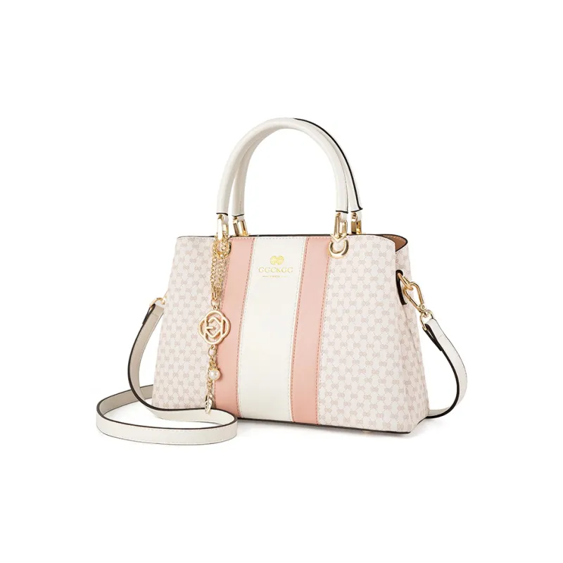 Vigno Synthetic Leather Tote Bag, Shoulder Bag, Crossbody Handbag Regular Women's Pink/Blue-1