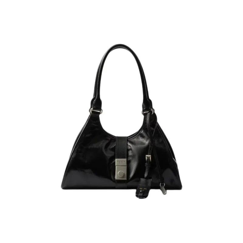 PRADA Leather Tote Bag, Shopping Bag, Shoulder Bag Medium Size Women's Black-0
