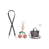 [Crossbody]Black+Pink Crystal Cherry Pendant