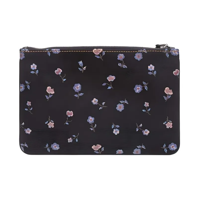 COACH Keith Haring Collaboration Pouch Fabric Wallets Clutches Large Size Women's Black-2