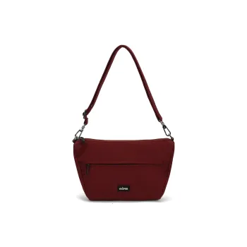 VAOPER Nylon Dumpling Bag One Shoulder Handbag Crossbody Bag Women's Bordeaux Red/Gray Pea Green