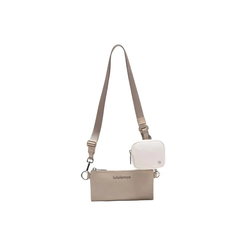 Lululemon Nylon Shoulder Bag, Crossbody Bag Unisex Khaki-0