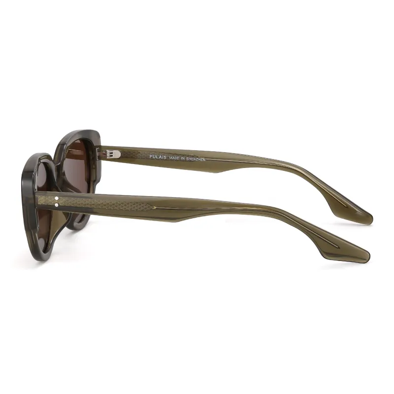 PULAIS Plate Frame TR/Memory Plastic Cat Eye Sunglasses Unisex-11