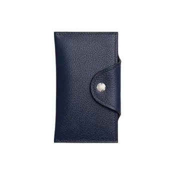 HERMES Iliade Evercolor Calfskin Card Holder Unisex 2Z Bleu Nuit Midnight Blue