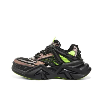 OGR Broken Wind To The Fore Low Top Chunky Sneakers Unisex Black Green