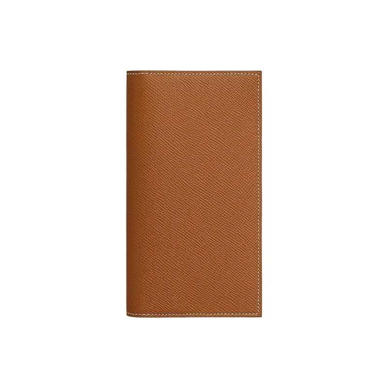 HERMES Citizen Twill Epsom Calfskin Wallet Women's Gold & French Blue & Sapphire Blue-0