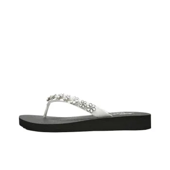 Skechers Meditation Abrasion Resistant Slip Resistant Flip Flops Women's White Black