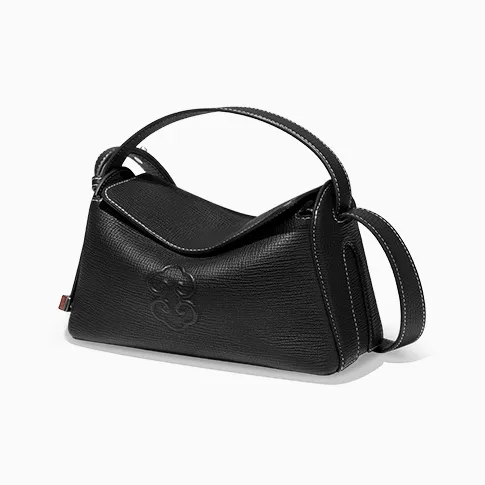 Look Grain Top Grain Cow Leather Crossbody Bag, One Shoulder Handbag Women's White/Brown/Black-33