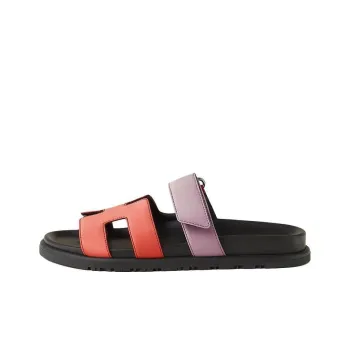 HERMES Chypre Quiet Slide Slippers Women's Pink & Purple