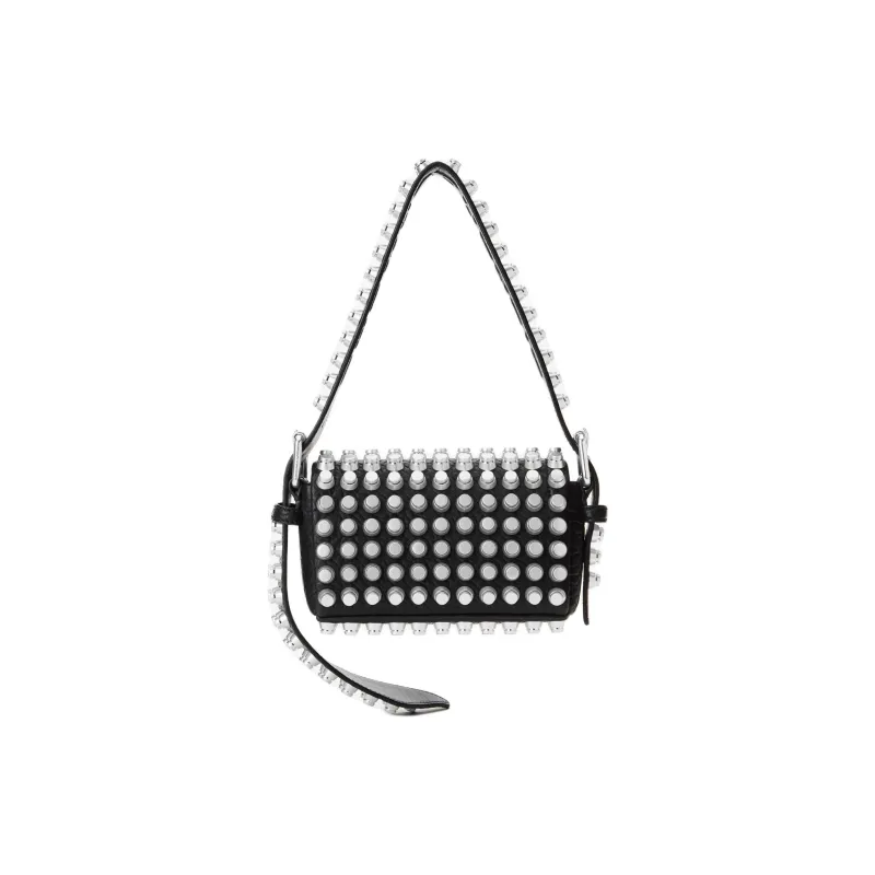 Alexander Wang Ricco Lambskin Handbag Shoulder Bag Small Size Women's Black-3