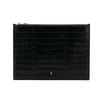 Alexander McQueen Cow Leather Wallets Clutches Unisex Black