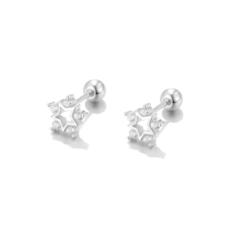 Clect 925 Sterling Silver, Synthetic Cubic Zirconia Stud Earrings Women's-1