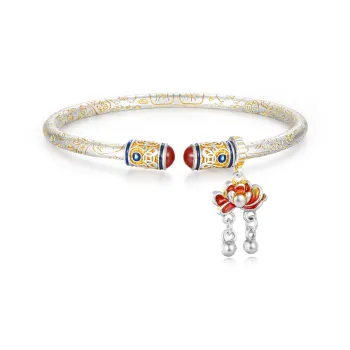 7℃ 990 Foot Silver Bangles Unisex