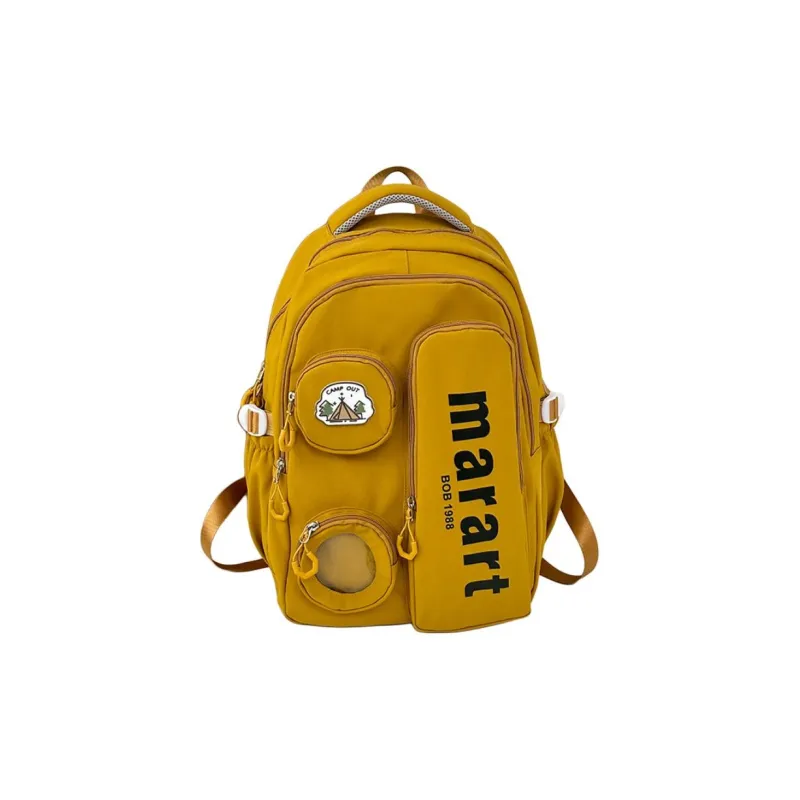 URBAN FOREST Nylon Backpack Regular Unisex Ecru/Light Gray/Black/Yellow/Pink-10