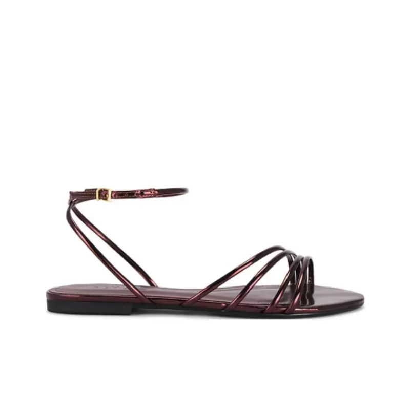 Schutz Inez One Strap Sandals Women's Red-1