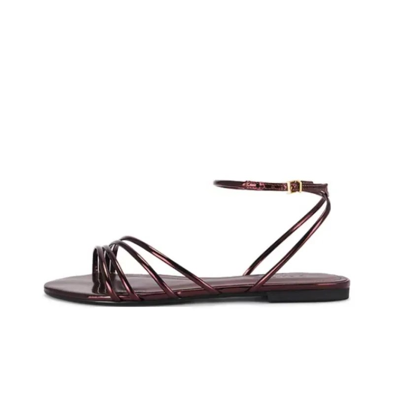 Schutz Inez One Strap Sandals Women's Red-0