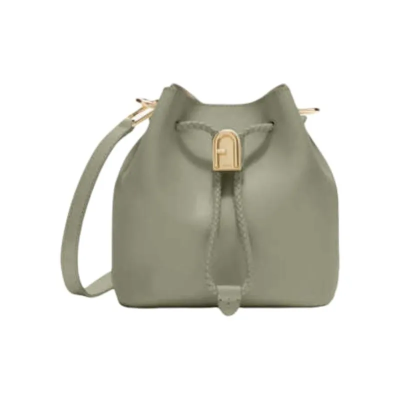Furla Cow Leather Bucket Bags Shoulder Bags Mini Women's Green-0