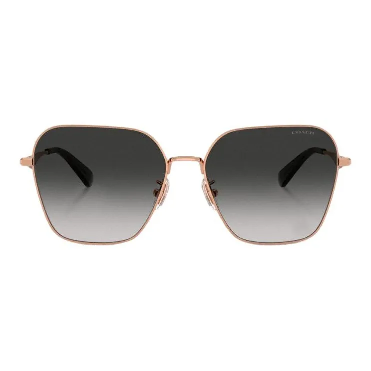 COACH Resin Metal Irregular Shape Sunglasses Unisex Rose Gold-1
