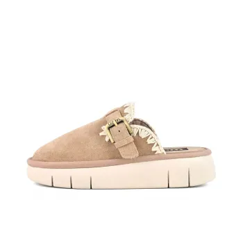 MOU Bounce Clog Wrap-toe Slippers Women's Camel