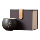 Black Clay-Host Cup[Supreme Goodness Is Like Water]Gift Box Set