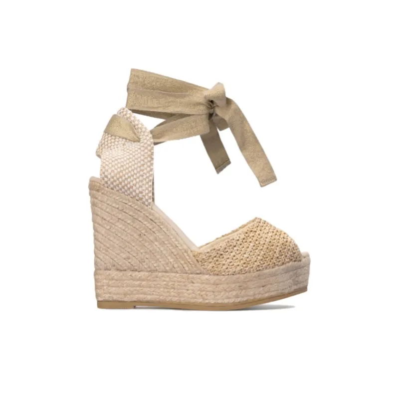 Espadrilles Sol One Strap Sandals 12cm Women's Beige-1